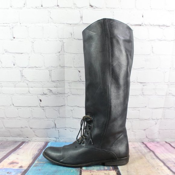 Mister Shoes Shoes - Mister Shoes Tina Black Leather Lace-up Cosplay Casual Tall Boots 8.5 M